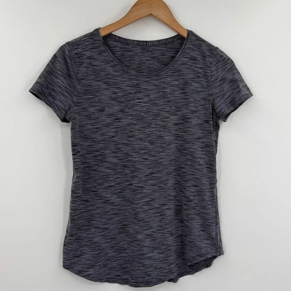 Lululemon Love Crew III Athletic Tee in Space Dye Black / Dark Shadow | Size 2/4